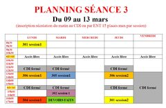 Galerie photo Planning cours non obligatoires
